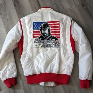 Vtg Chuck Norris Century‎ Martial Arts Bomber Jacket Embroidered Size Medium